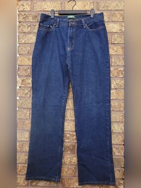 Outdoor Life Men's Dark Blue Relaxed Cotton Denim Jeans Size 32 with 30 inseam